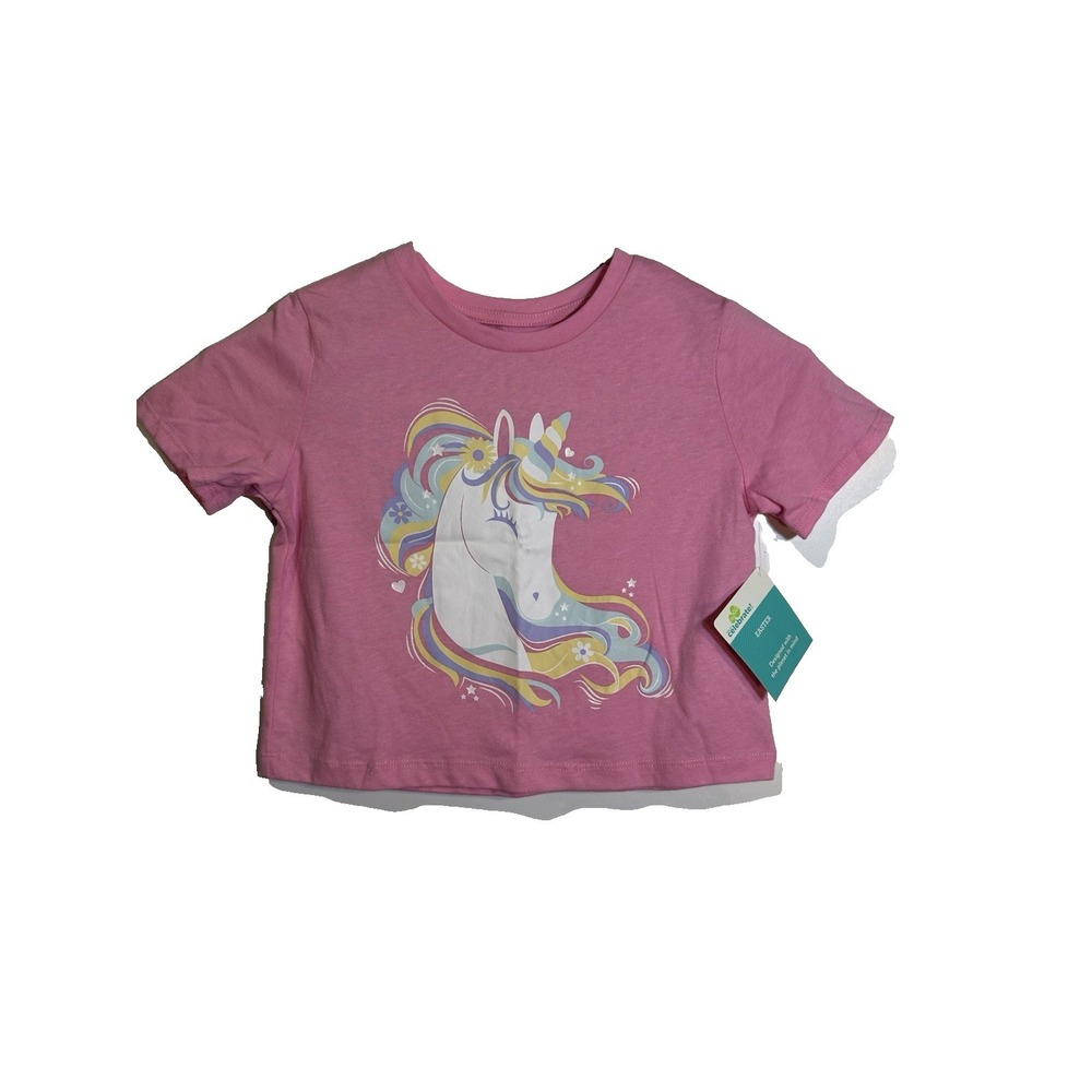 celebrate girls easter unicorn short sleeve pink shirt size XS extra‎ small 4 5